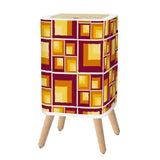 Retro 70s Nordic Trash Can with Lid: Mid-Century Kitchen Office Wastebasket