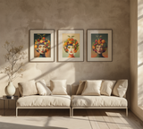70s style PRINTABLE WALL ART, 4 Unique Vintage Design Prints, Retro Midcentury Wall Decor, Arcimboldo style