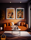 70s style PRINTABLE WALL ART, 4 Unique Vintage Design Prints, Retro Midcentury Wall Decor, Arcimboldo style
