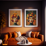 70s style PRINTABLE WALL ART, 4 Unique Vintage Design Prints, Retro Midcentury Wall Decor, Arcimboldo style