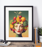 70s style PRINTABLE WALL ART, 4 Unique Vintage Design Prints, Retro Midcentury Wall Decor, Arcimboldo style