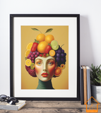 70s style PRINTABLE WALL ART, 4 Unique Vintage Design Prints, Retro Midcentury Wall Decor, Arcimboldo style