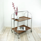 Iconic 1960s FOLDING BAR CART by Bremshey Westgermany, walnut chrome