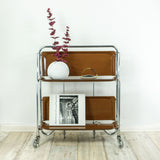 Walnut 1960s FOLDING BAR CART by Bremshey Westgermany