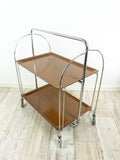 Walnut 1960s FOLDING BAR CART by Bremshey Westgermany