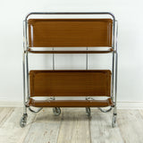 Iconic 1960s FOLDING BAR CART by Bremshey Westgermany, walnut chrome