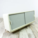 Rare off-white gray 1960s Medicine Bathroom WALL CABINET with sliding doors