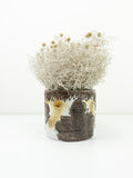 Lovely 70s CERAMIC PLANTER by MAREI Westgermany, handpainted leaves relief