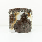 Lovely 70s CERAMIC PLANTER by MAREI Westgermany, handpainted leaves relief