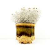Exceptional 1960s-70s CERAMIC PLANTER by Übelacker 216-15, brown olive yellow