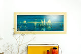 Framed VINTAGE SEASCAPE PRINT of a midcentury oil painting, ca. 1960s