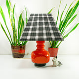 Cute 1970s high glossy red CERAMIC TABLE LAMP Westgerman Pottery light