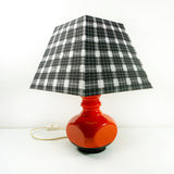 Cute 1970s high glossy red CERAMIC TABLE LAMP Westgerman Pottery light