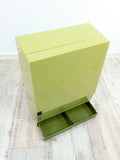Pale moss green 1970s lockable BATHROOM MEDICINE CABINET with 2 drawers