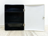 1960s Black White ITALIAN DESIGN Medicine Cabinet by Plastic Press Milano
