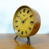 1960s teak MIDCENTURY TABLE CLOCK by Kienzle, mechanical movement