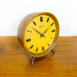 1960s teak MIDCENTURY TABLE CLOCK by Kienzle, mechanical movement