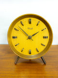 1960s teak MIDCENTURY TABLE CLOCK by Kienzle, mechanical movement
