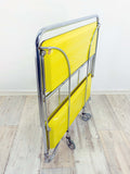 Iconic bright yellow 1970s FOLDABLE SERVING TROLLEY Dinett by Bremshey