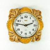 70s Orange Beige Golden CERAMIC CLOCK by JUNGHANS Studio 2000