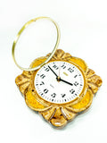 70s Orange Beige Golden CERAMIC CLOCK by JUNGHANS Studio 2000