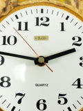 70s Orange Beige Golden CERAMIC CLOCK by JUNGHANS Studio 2000