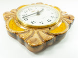 70s Orange Beige Golden CERAMIC CLOCK by JUNGHANS Studio 2000