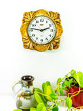 70s Orange Beige Golden CERAMIC CLOCK by JUNGHANS Studio 2000