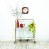 Iconic gold white 1970s FOLDABLE BAR TROLLEY 'Dinett' by Bremshey