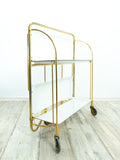 Iconic gold white 1970s FOLDABLE BAR TROLLEY 'Dinett' by Bremshey