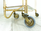 Iconic gold white 1970s FOLDABLE BAR TROLLEY 'Dinett' by Bremshey