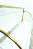 Iconic gold white 1970s FOLDABLE BAR TROLLEY 'Dinett' by Bremshey