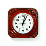 1970s Square RED CERAMIC MIDCENTURY Wall Clock Westgermany by Diplomat