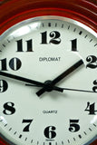 1970s Square RED CERAMIC MIDCENTURY Wall Clock Westgermany by Diplomat