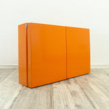 Ultra Rare! XXL 1970s Italian orange MEDICINE CABINET by Carrara & Matta
