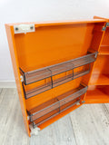 Ultra Rare! XXL 1970s Italian orange MEDICINE CABINET by Carrara & Matta