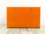 Ultra Rare! XXL 1970s Italian orange MEDICINE CABINET by Carrara & Matta