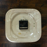 Square Red 1960s Midcentury Op-Art CERAMIC WALL CLOCK by Europa, Westgermany
