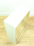 Minimalist 1970s white midcentury bathroom MEDICINE CABINET one MIRROR door