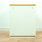 Minimalist 1970s white midcentury bathroom MEDICINE CABINET one MIRROR door