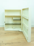 Minimalist 1970s white midcentury bathroom MEDICINE CABINET one MIRROR door