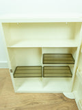 Minimalist 1970s white midcentury bathroom MEDICINE CABINET one MIRROR door