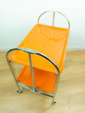 Iconic Orange 1970s FOLDABLE SERVING TROLLEY Bar Cart | Midcentury Folding Trolley