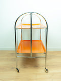 Iconic Orange 1970s FOLDABLE SERVING TROLLEY Bar Cart | Midcentury Folding Trolley