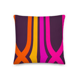 70s GROOVY RETRO Premium PILLOW Orange Pink Purple Yellow, Groovy Throw Hippie Chic Cushion