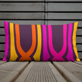 70s GROOVY RETRO Premium PILLOW Orange Pink Purple Yellow, Groovy Throw Hippie Chic Cushion