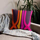 70s GROOVY RETRO Premium PILLOW Orange Pink Purple Yellow, Groovy Throw Hippie Chic Cushion