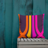 70s GROOVY RETRO Premium PILLOW Orange Pink Purple Yellow, Groovy Throw Hippie Chic Cushion