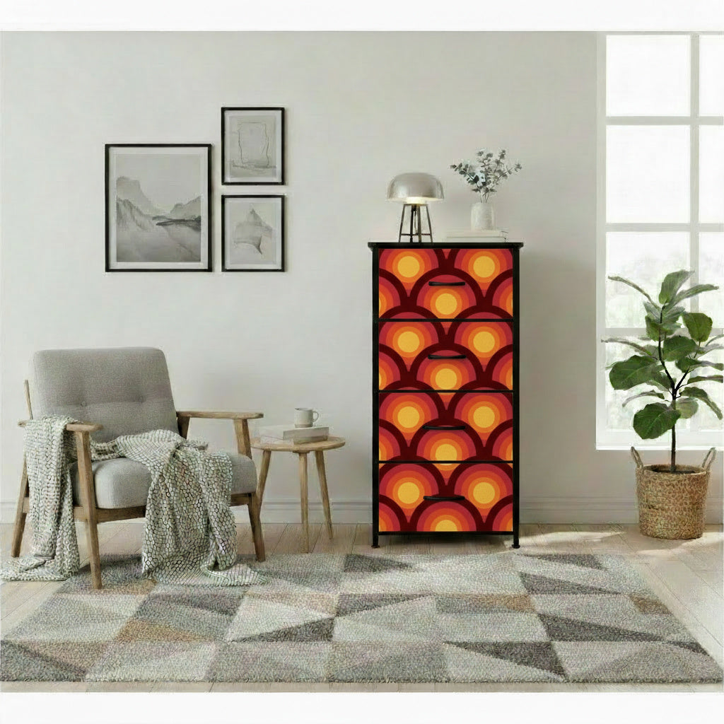 lightweight dresser Retro 70s Midcentury 4-Drawer Dresser – Lightweight Storage Unit