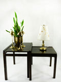 60s BRASS TABLE LAMP, dried grasses and flowers shade